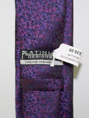 Platinum Designs Purple & Blue Patterned Tie NWT
